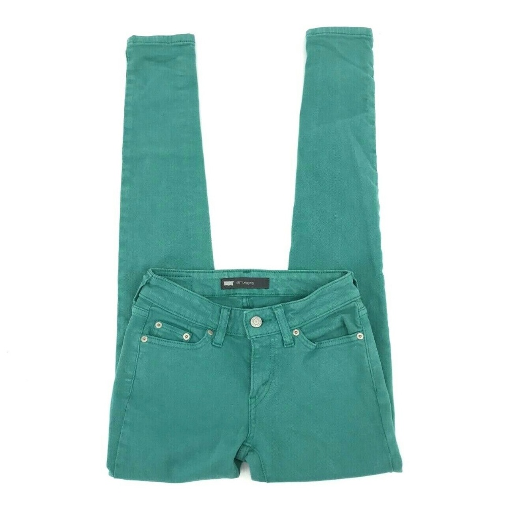 Levis 535 Legging Skinny Jeans Size 1 Medium Green - Picture 2 of 6
